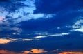 Sky in sunset and cloud, beautiful colorful evening nature space for add text Royalty Free Stock Photo