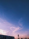 Cloud like a heart, pink sky and blue sky, sunset sky