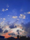 Sky with sunset and clouds before the night come Royalty Free Stock Photo