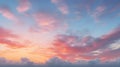 Sky at sunset, sky at sunrise, clouds, orange clouds cirrus clouds, cumulus clouds, sky gradient, sky background. AI Generated