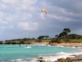 Sky surf at Pointe AllÃÂ¨gre in Guadeloupe Royalty Free Stock Photo