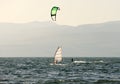 Sky-surfing and surfing on lake Kinneret