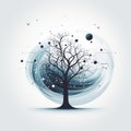 Sky-themed Vector Logo With Tree-like Elements Royalty Free Stock Photo