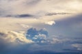 Sky before a thunderstorm with various clouds at sunset Royalty Free Stock Photo