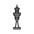 Sky tower, Auckland , New Zealand, radar fully editable vector icons