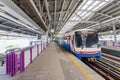 Sky train bangkok coming in station Royalty Free Stock Photo