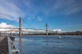 Sky Train Bridge, Pattullo Bridge and Railroad Track Royalty Free Stock Photo