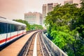 Sky train through the city center in Kuala Lumpu Royalty Free Stock Photo