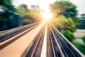 Sky train through the city center in Kuala Lumpur,motion blur Royalty Free Stock Photo