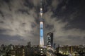 Sky tree tokyo tower at night Royalty Free Stock Photo