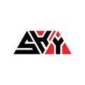 SKY triangle letter logo design with triangle shape. SKY triangle logo design monogram. SKY triangle vector logo template with red Royalty Free Stock Photo
