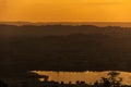 The sky in Twilight time with Layers of mountain Royalty Free Stock Photo