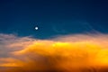 Sky in twilight time with moon