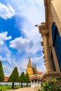 The sky vertically at the Emerald Buddha Temple. Royalty Free Stock Photo