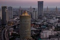 Sky view of Bangkok with skyscrapers in the business district in Bangkok in the evening beautiful twilight give the city a modern Royalty Free Stock Photo