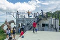 Sky view cafe, Chanthaburi, Thailand. May 31, 2020 : Blurry pictures of tourists taking pictures enjoying the atmosphere,