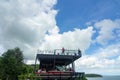 Sky view cafe, Chanthaburi, Thailand. May 31, 2020 : Blurry pictures of tourists taking pictures enjoying the atmosphere,