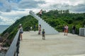 Sky view cafe, Chanthaburi, Thailand. May 31, 2020 :Tourists happily at viewpoint of sky view cafe, Pha Sukniran View Point,