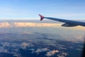 Sky view cloud plane Looking out of the plane window