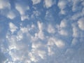 Sky view with cotton clouds, India. Royalty Free Stock Photo