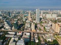 Sky view of Phayathai district view business downrown of Bangkok