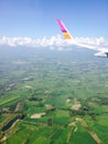 Sky view with Thai smile airway. Royalty Free Stock Photo