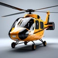 Sky Voyager: Modern Helicopter Isolated on Background Ã¢â¬â Civil Aircraft Used for Transport (3D Rendering Royalty Free Stock Photo