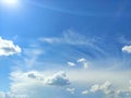 The sky was blue with clouds and the sun. Royalty Free Stock Photo