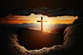 calvary sunset background for good friday he is risen,