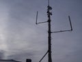 Sky Winter antenna clouds transmitter Royalty Free Stock Photo