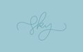 sky word lettering design in continuous line drawing Royalty Free Stock Photo