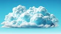 Skyblue cloud isolated on background. Realistic clouds with space for copying. Generative AI