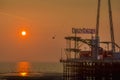 The Skycoaster on South Pier, Blackpool, Lancashire, UK