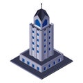 Skycraper Business Center Building, Office, For Real Estate Brochures Or Web Icon. Isometric