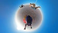 Skydiving tandem small planet Royalty Free Stock Photo