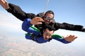 Skydive tandem friends Royalty Free Stock Photo