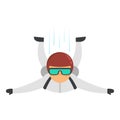 Skydiver air diving icon, flat style