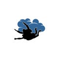 skydiver air diving vector icon for web design Royalty Free Stock Photo