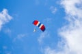 Skydiver among the clouds and blue sky Royalty Free Stock Photo