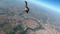 Skydiver doing a quick spin maneuver