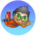 Skydiver with a drink. Royalty Free Stock Photo