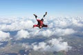 Skydiver falling head down