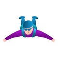 Skydiver freefall icon, cartoon style Royalty Free Stock Photo