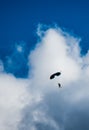 Skydiver jumping from a helicopter at high altitude Royalty Free Stock Photo