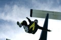 Skydiver jumps from an airplane