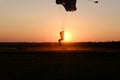 Skydiving. Sunset landing. Swoop. Canopy piloting.