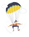 Cartoon skydiver man