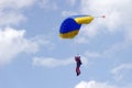 Skydiver on parachute