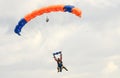 A skydiver performing skydiving with parachute Royalty Free Stock Photo