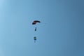 Skydivers in the blue sky